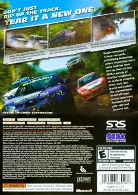 Sega Rally Revo (USA) box cover back